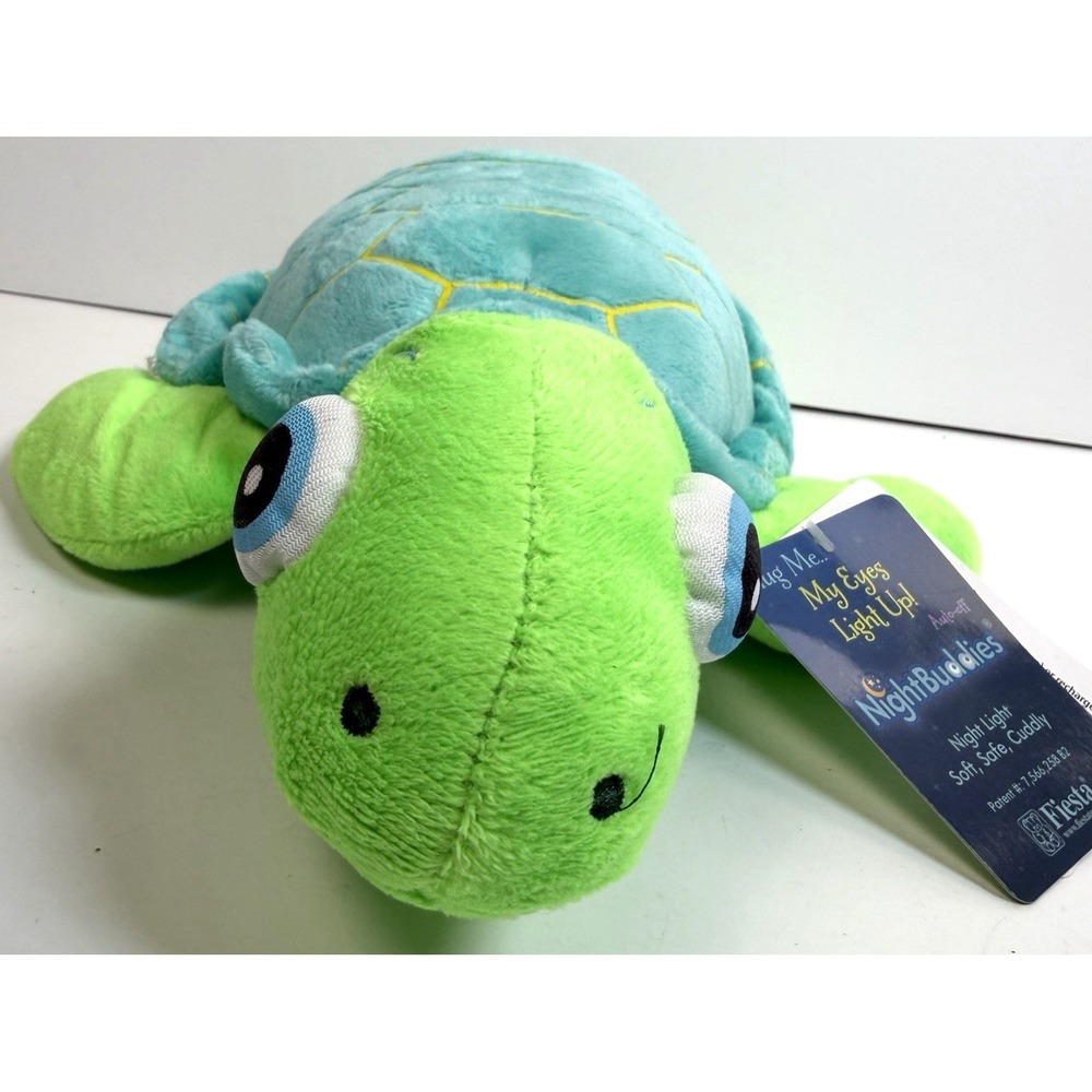 Fiesta NightBuddies Turtle Plush‎ Night Light 14" Stuffed Animal Blue Green